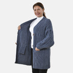 Lange Strickjacke mit Schlaufe, 87x44x60, Blau
