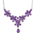 Afrikanische Amethyst-Halskette, ca. 45 cm, 925 Silber platiniert ca. 12.65 ct