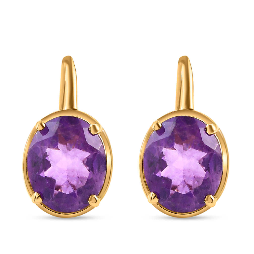 Afrikanische Amethyst-Ohrringe, 925 Silber vergoldet ca. 6,18 ct