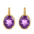 Afrikanische Amethyst-Ohrringe, 925 Silber vergoldet ca. 6,18 ct