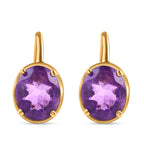 Afrikanische Amethyst-Ohrringe, 925 Silber vergoldet ca. 6,18 ct