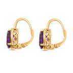 Afrikanische Amethyst-Ohrringe, 925 Silber vergoldet ca. 6,18 ct