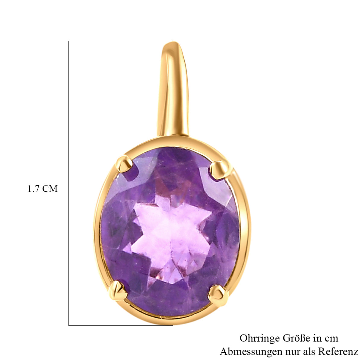 Afrikanische Amethyst-Ohrringe, 925 Silber vergoldet ca. 6,18 ct