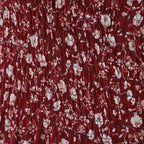 Maxikleid mit gesmokter Taille, One Size, rot mit weißen Blumen