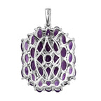 Afrikanischer Amethyst und weißer Zirkon-Anhänger, 925 Silber platiniert ca. 6,44 ct