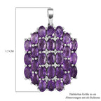 Afrikanischer Amethyst und weißer Zirkon-Anhänger, 925 Silber platiniert ca. 6,44 ct