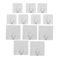 12er-Set abnehmbare, transparente und abwaschbare Haken, 3-8kg