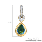 Pfau Triplette Quarz und weiße Zirkon-Ohrringe, 925 Silber vergoldet ca. 2.88 ct