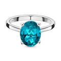 Capri-Blau Triplett Quarz-Ring, 925 Silber platiniert (Größe 16.00) ca. 2,63 ct