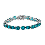 Capri-Blau Triplett Quarz-Armband, ca. 19 cm, 925 Silber platiniert ca. 29.04 ct