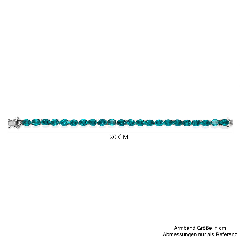 Capri-Blau Triplett Quarz-Armband, ca. 19 cm, 925 Silber platiniert ca. 29.04 ct