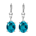 Capri-Blau Triplett Quarz-Ohrringe, 925 Silber platiniert ca. 5,25 ct