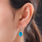 Capri-Blau Triplett Quarz-Ohrringe, 925 Silber platiniert ca. 5,25 ct