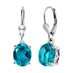 Capri-Blau Triplett Quarz-Ohrringe, 925 Silber platiniert ca. 5,25 ct