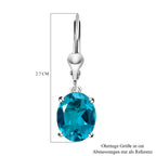 Capri-Blau Triplett Quarz-Ohrringe, 925 Silber platiniert ca. 5,25 ct