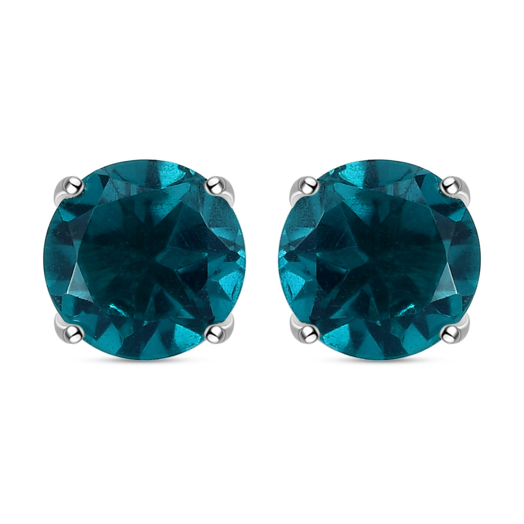 Capri-Blau Triplett Quarz-Ohrringe, 925 Silber platiniert ca. 2,77 ct