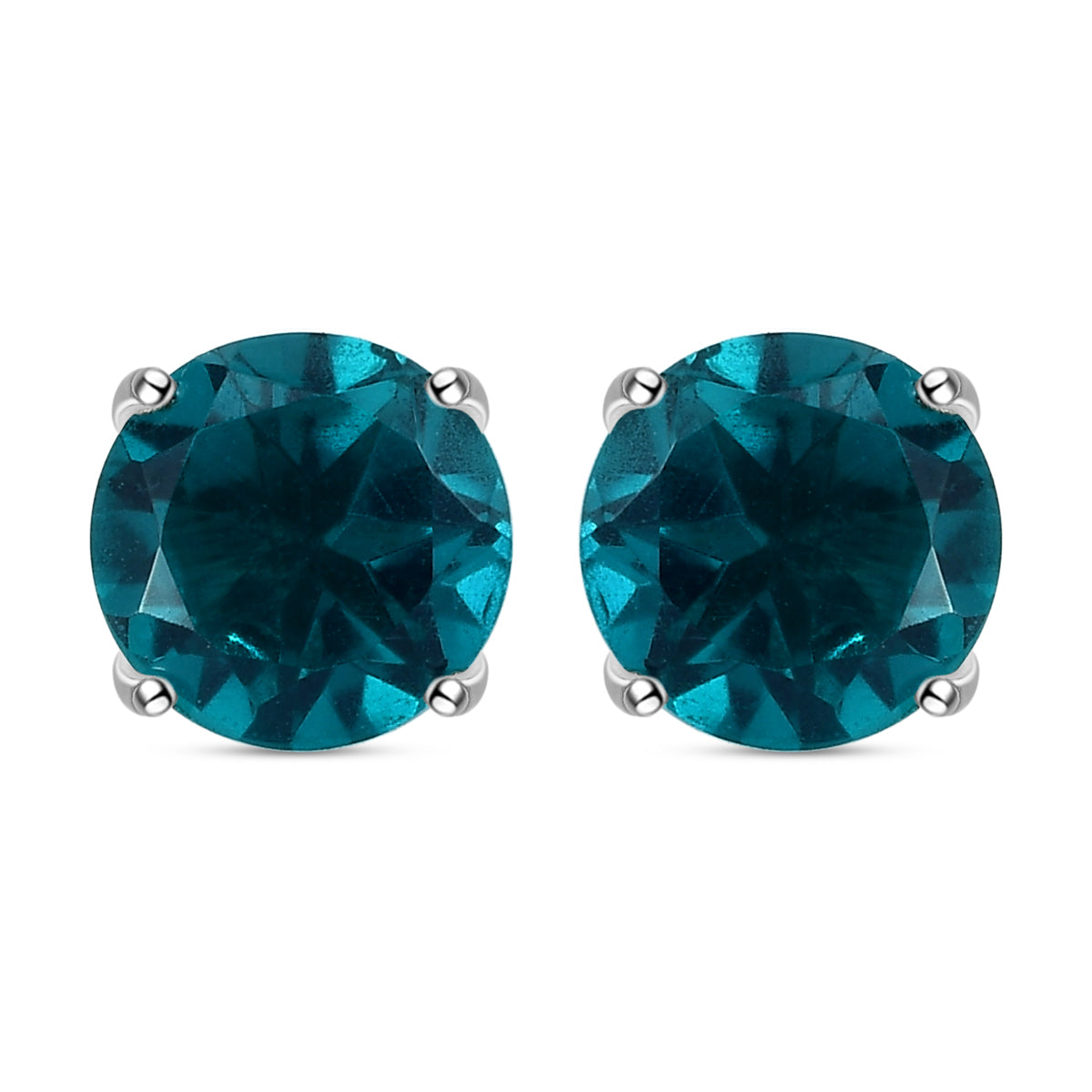 Capri-Blau Triplett Quarz-Ohrringe, 925 Silber platiniert ca. 2,77 ct