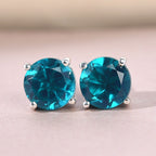 Capri-Blau Triplett Quarz-Ohrringe, 925 Silber platiniert ca. 2,77 ct