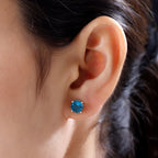 Capri-Blau Triplett Quarz-Ohrringe, 925 Silber platiniert ca. 2,77 ct