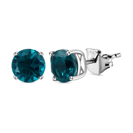 Capri-Blau Triplett Quarz-Ohrringe, 925 Silber platiniert ca. 2,77 ct