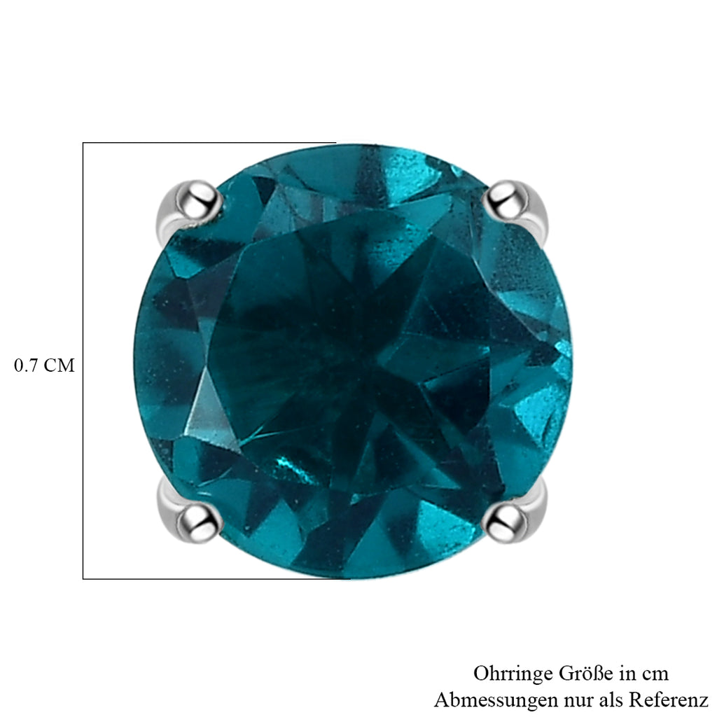 Capri-Blau Triplett Quarz-Ohrringe, 925 Silber platiniert ca. 2,77 ct