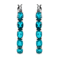 Capri-Blau Triplett Quarz-Creolen - 9,13 ct.