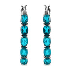 Capri-Blau Triplette Quarz-Creolen, 925 Silber platiniert ca. 9.13 ct