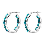 Capri-Blau Triplette Quarz-Creolen, 925 Silber platiniert ca. 9.13 ct
