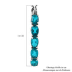 Capri-Blau Triplette Quarz-Creolen, 925 Silber platiniert ca. 9.13 ct