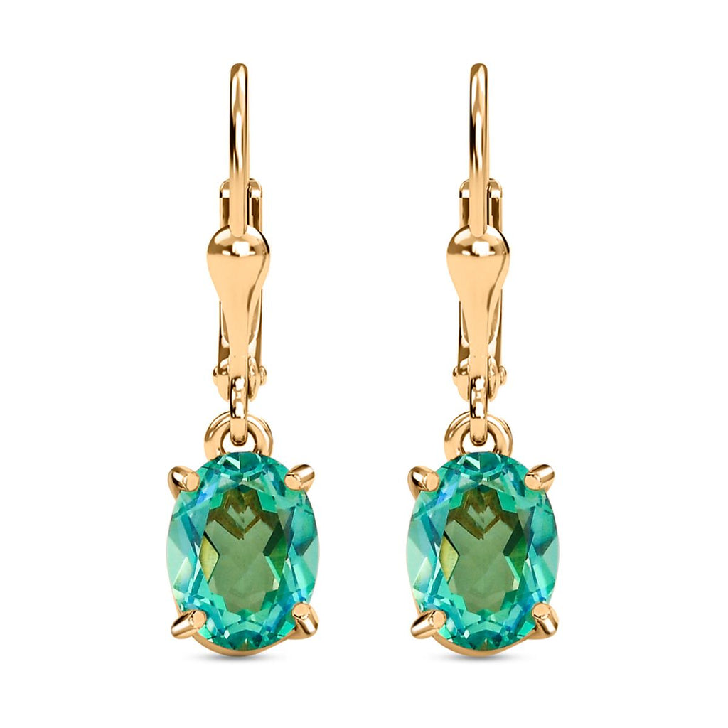 Pfau Triplett Quarz-Ohrringe, 925 Silber vergoldet ca. 2,56 ct