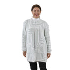 Kuschelig weicher und langer Cardigan mit Taschen, One Size, Geometrisches Muster, grün