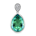 Pfau Triplett Quarz und Zirkon-Anhänger in Silber, 14,80 ct.