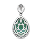 Pfau Triplette Quarz und weißer Zirkon-Anhänger, 925 Silber platiniert ca. 14.80 ct