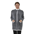 Kuschelig weicher und langer Cardigan mit Taschen, One Size, Karomuster