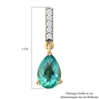 Pfau Triplett Quarz und weiße Zirkon-Ohrringe, 925 Silber vergoldet ca. 3,27 ct