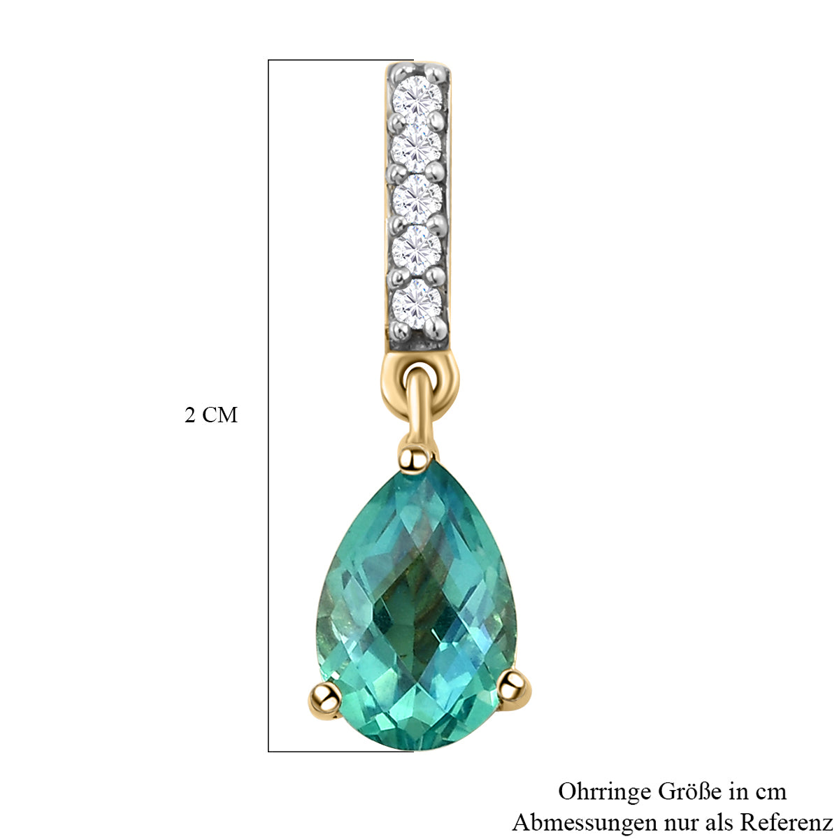 Pfau Triplett Quarz und weiße Zirkon-Ohrringe, 925 Silber vergoldet ca. 3,27 ct