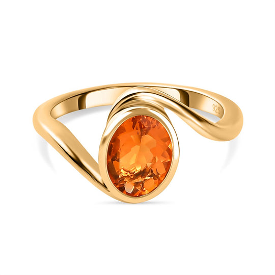Salamanca Feueropal-Ring, 925 Silber Vergoldet ca. 0.83 ct