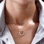 Natürlicher, äthiopischer Opal-Anhänger, 925 Silber vergoldet ca. 1,33 ct