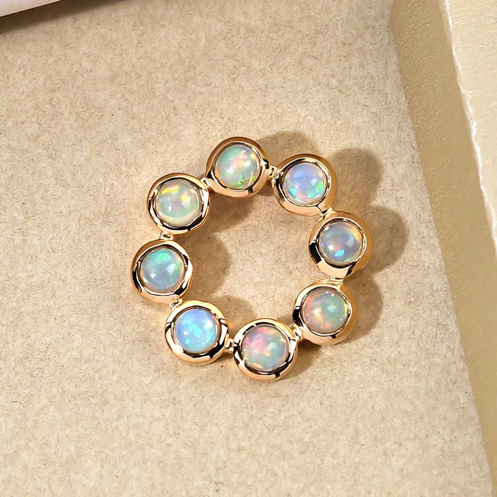 Natürlicher, äthiopischer Opal-Anhänger, 925 Silber vergoldet ca. 1,33 ct