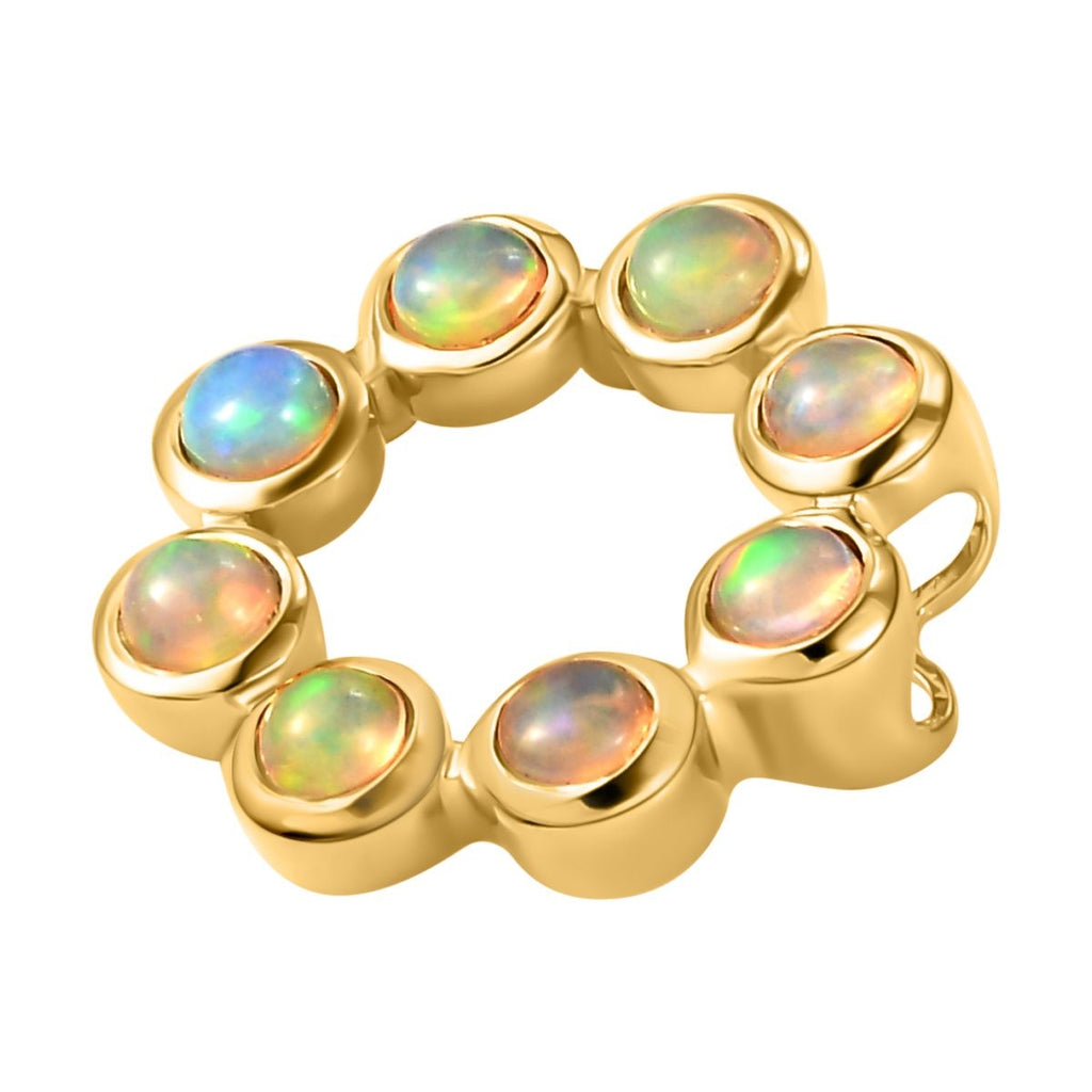 Natürlicher, äthiopischer Opal-Anhänger, 925 Silber vergoldet ca. 1,33 ct