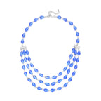 Blaues Glas Halskette ca. 56 cm EisenStandard