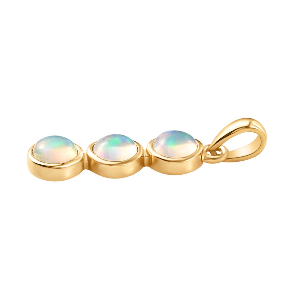 Natürlicher, äthiopischer Opal-Anhänger, 925 Silber vergoldet ca. 0,98 ct