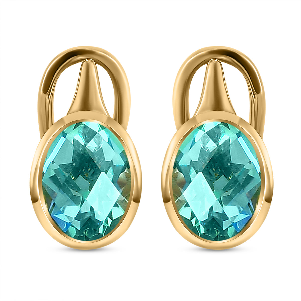 Pfau Triplett Quarz-Ohrringe, 925 Silber vergoldet ca. 4,04 ct