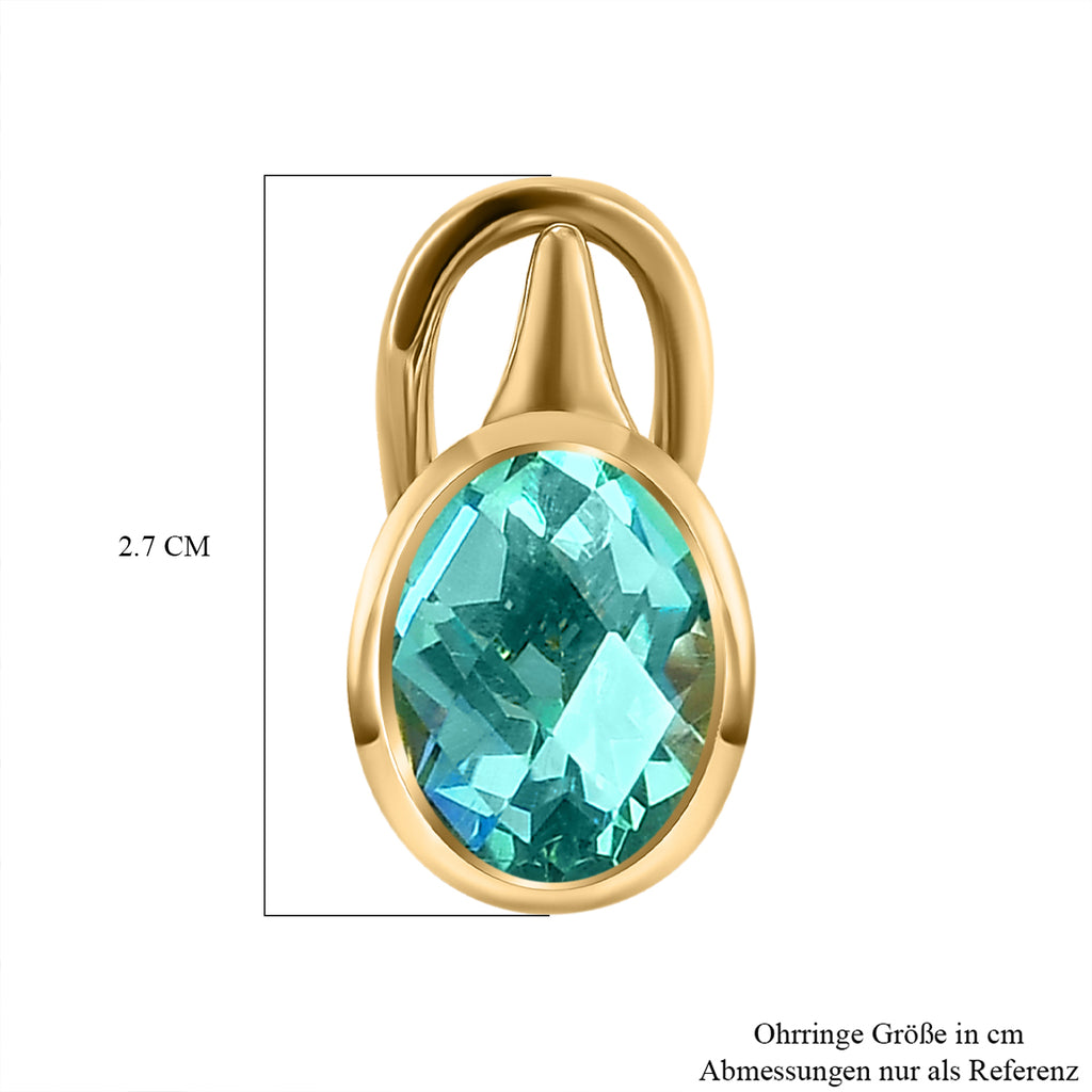 Pfau Triplett Quarz-Ohrringe, 925 Silber vergoldet ca. 4,04 ct