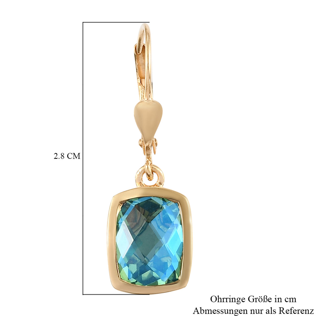 Pfau Triplett Quarz Ohrringe 925 Silber vergoldet