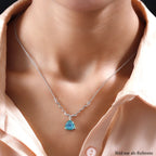 Pfau Triplette Quarz-Halskette, ca. 45 cm, 925 Silber platiniert ca. 3.49 ct