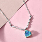 Pfau Triplette Quarz-Halskette, ca. 45 cm, 925 Silber platiniert ca. 3.49 ct