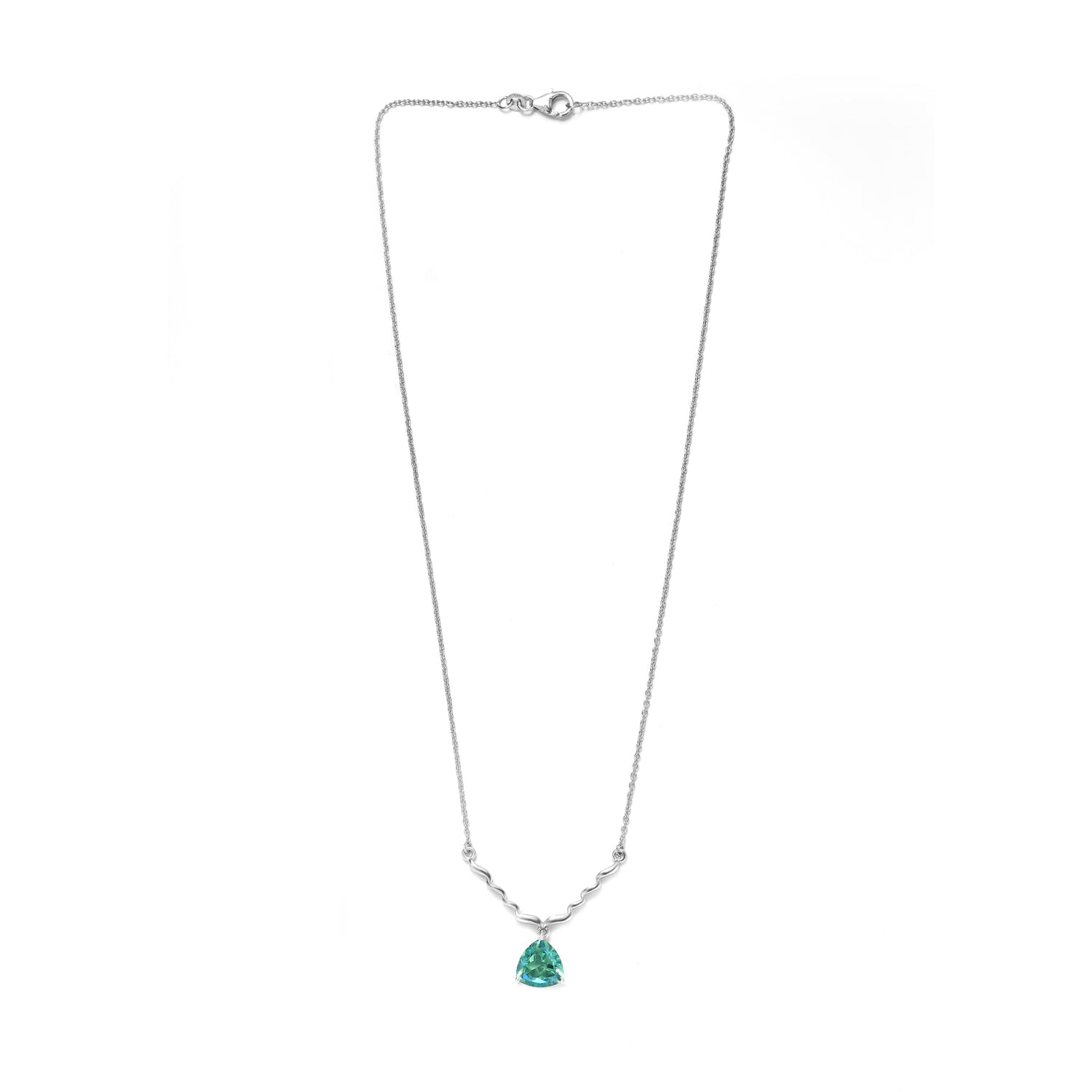 Pfau Triplette Quarz-Halskette, ca. 45 cm, 925 Silber platiniert ca. 3.49 ct