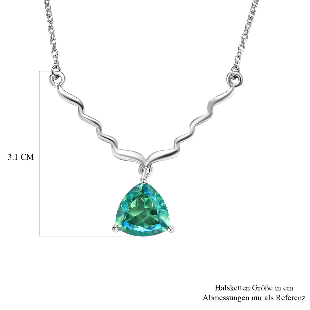 Pfau Triplette Quarz-Halskette, ca. 45 cm, 925 Silber platiniert ca. 3.49 ct