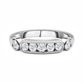 88 Facetten Moissanit Ring 925 Silber Platiniert V cm ca. 0.50 ct (Größe 16.50)